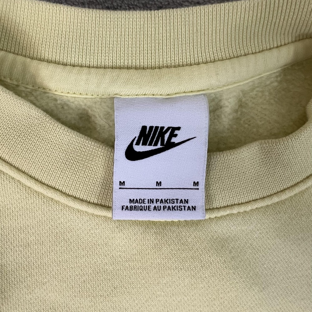Nike Sweatshirt Mens Medium Yellow Multicolor Outline Logo Crewneck Pullover - Picture 3 of 8